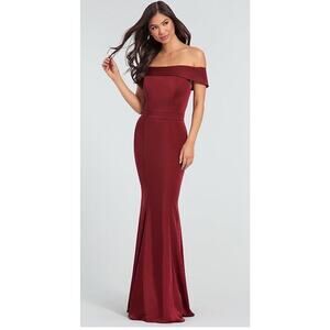KLEINFELD Women Dress Gown Bridesmaid Prom Formal Holiday Burgundy Red Sz 4